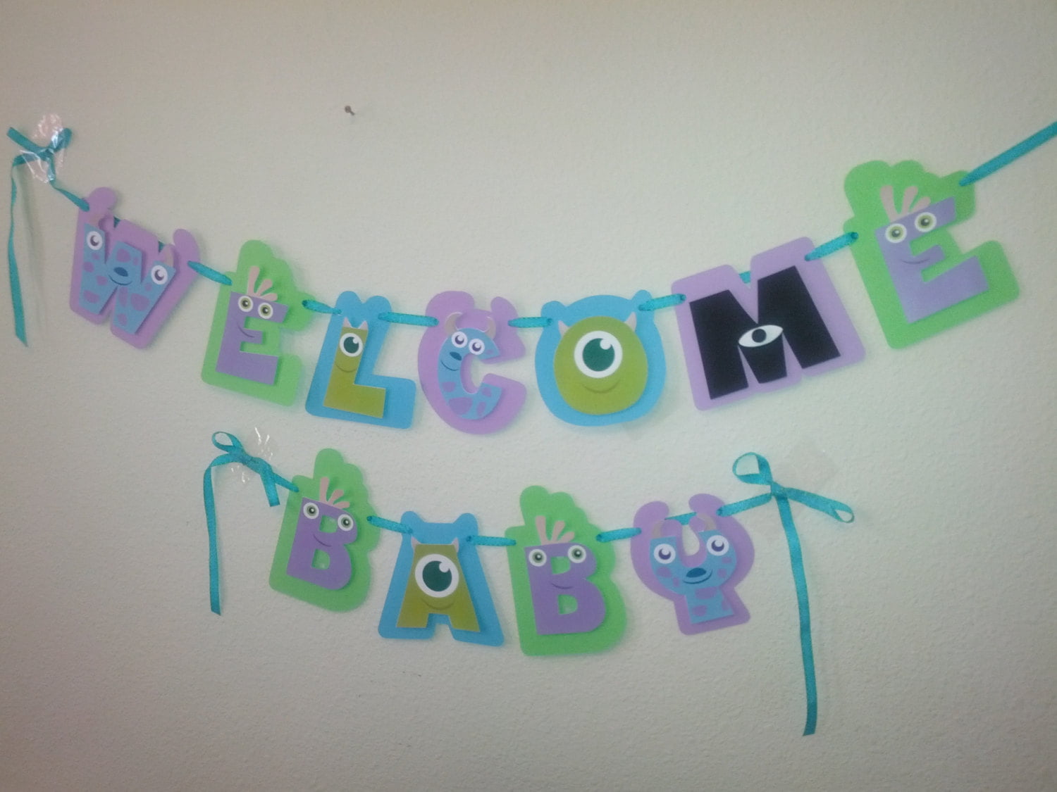 Monster Inc Welcome Baby Shower Banner