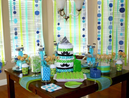 Mustache Baby Shower Decoration For Boy