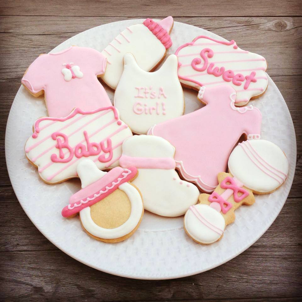 Pink Baby Shower Cookies For Girls