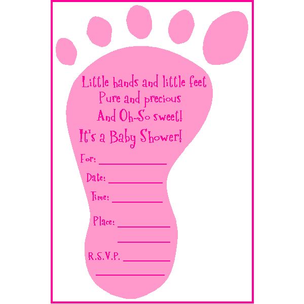 Pink Footprints Baby Shower Invitation Printables