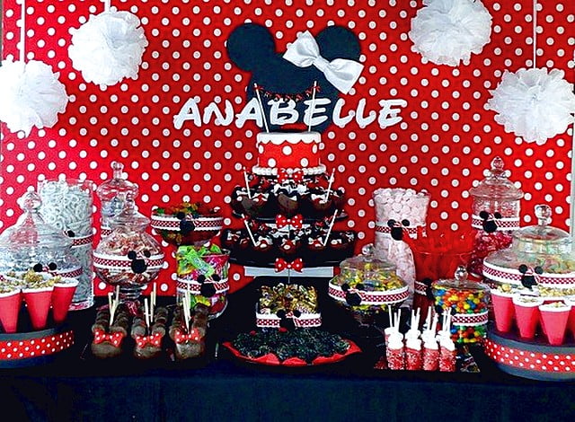 Red Minnie Mouse Baby Shower Decoration Ideas
