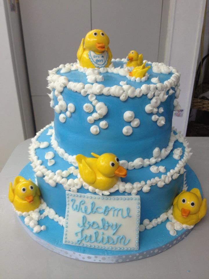 Rubber Ducky Baby Shower Vanilla Cake