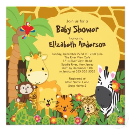 Safari And Jungle theme Baby Shower Templates