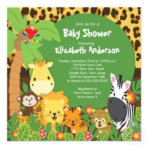 Safari Themed Baby Shower Invitation Templates