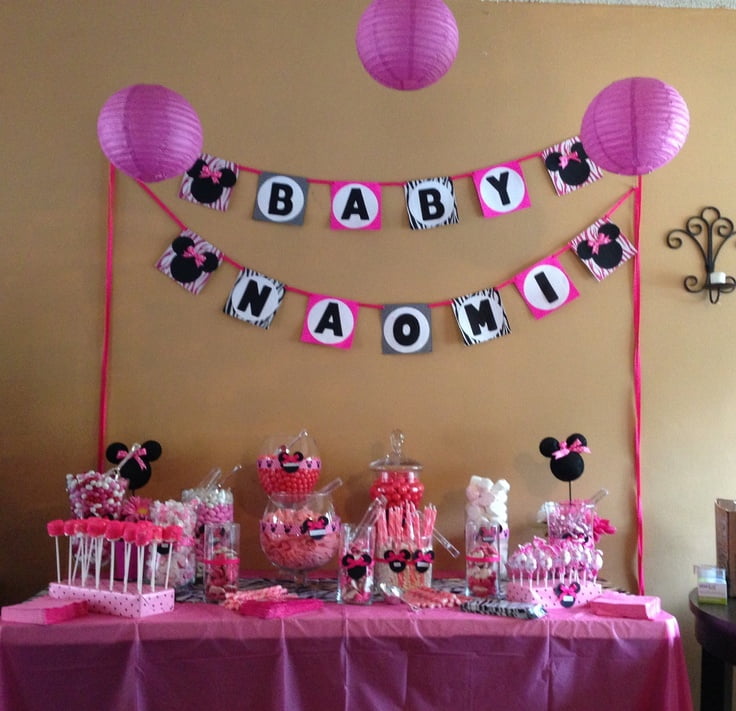 minnie baby shower decorations