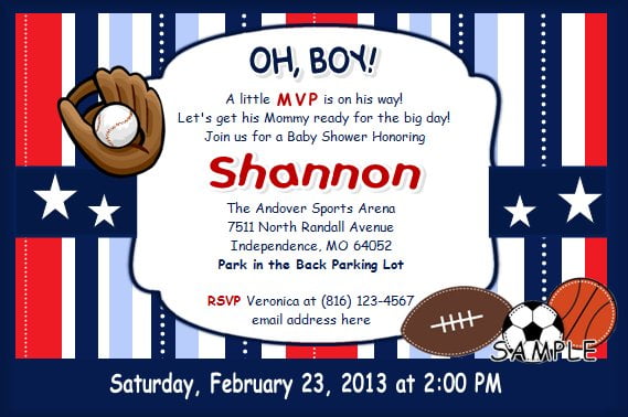 Sports Themed Baby Shower Invitation Templates