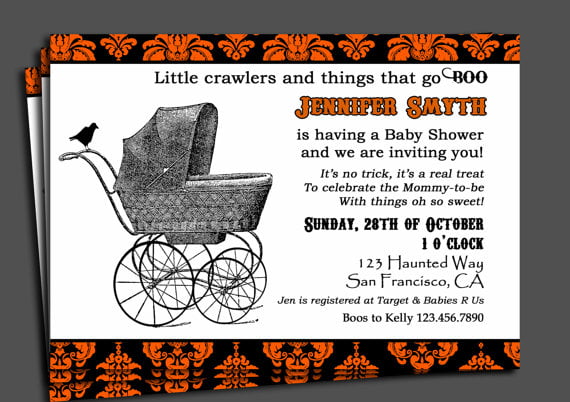 halloween themed baby shower invitations