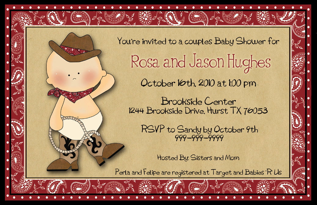 cowboy baby shower invitations