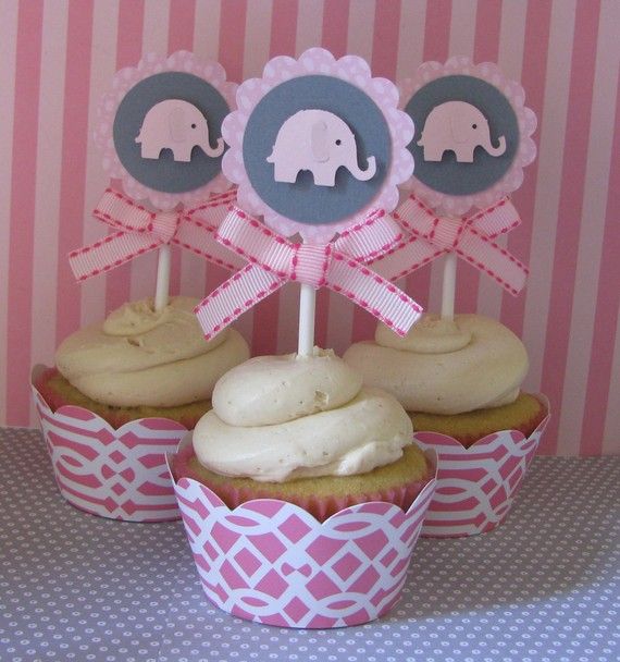 Baby Elephant Baby Shower Cupcake Ideas