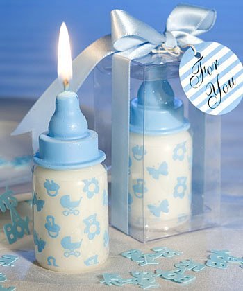 Blu Baby Bottle Candle For Baby Shower Favors