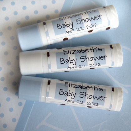 Blue ANd Black Lipbalm Winter Baby Shower Favors