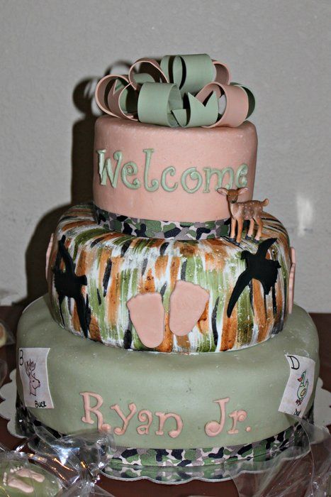 Camouflage Themed Baby Shower Cake