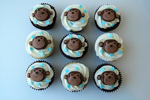Creative Monkey Baby Shower Cupcake