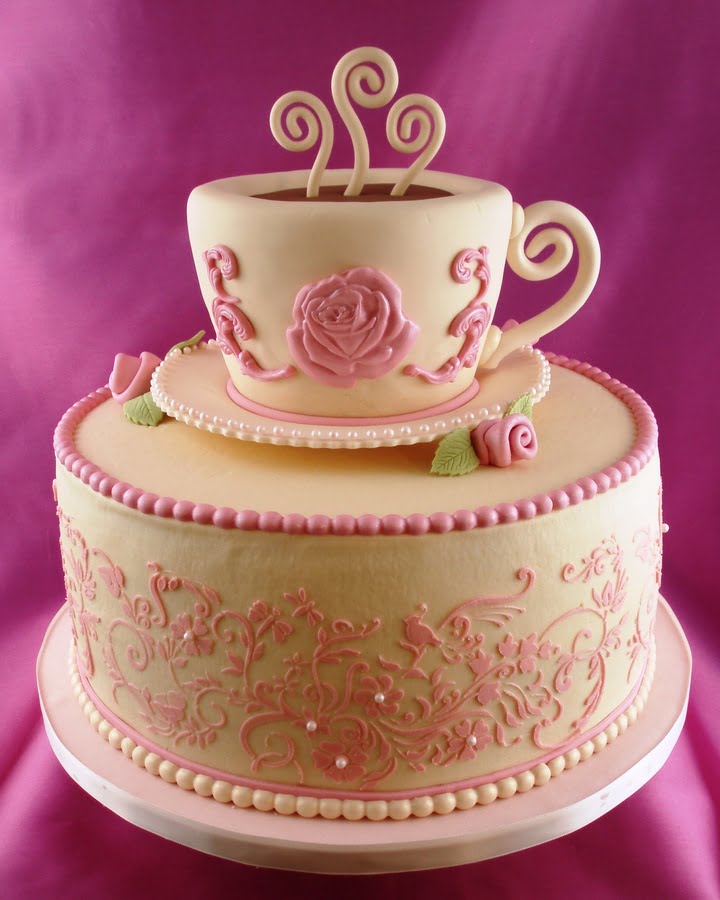 Elegant Tea Party Baby Shower Cakes Ideas