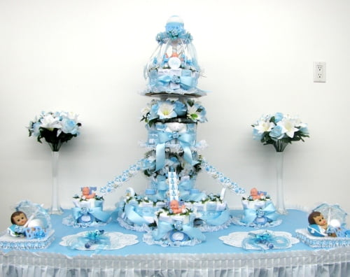 Floral Blue Baby Shower Decoration For Baby Boys