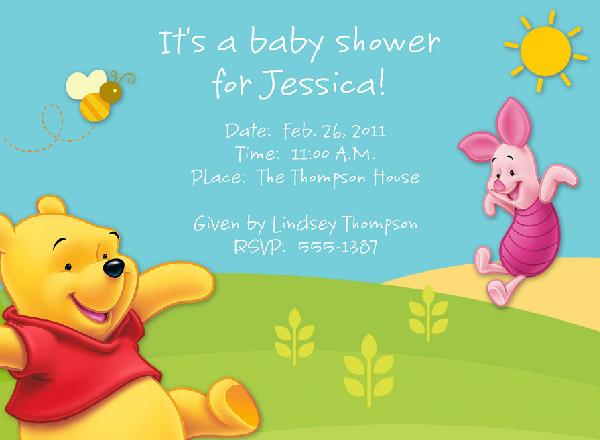 Free Classic Pooh Baby Shower Invitations Templates