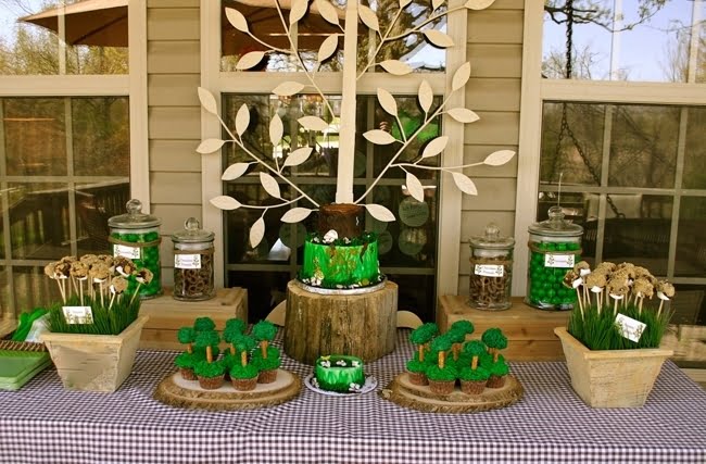 Green Woodland Themed Baby Shower Decoration