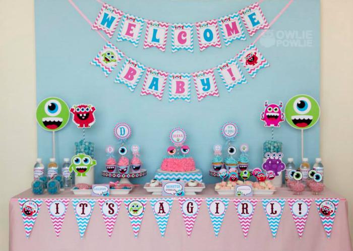 Monster Girl Baby Shower Decoration Ideas