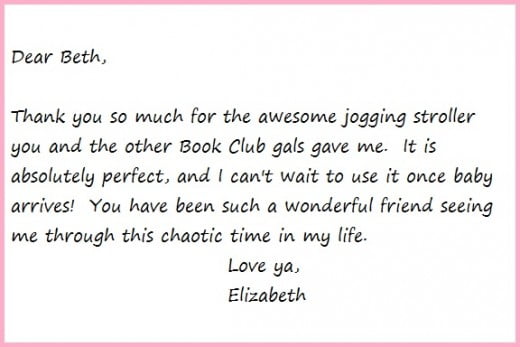 Personaized Thank You Note For Baby Shower