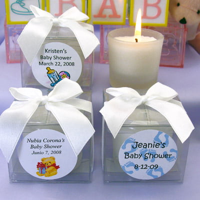 Personalized Candle Baby Shower Favors Ideas
