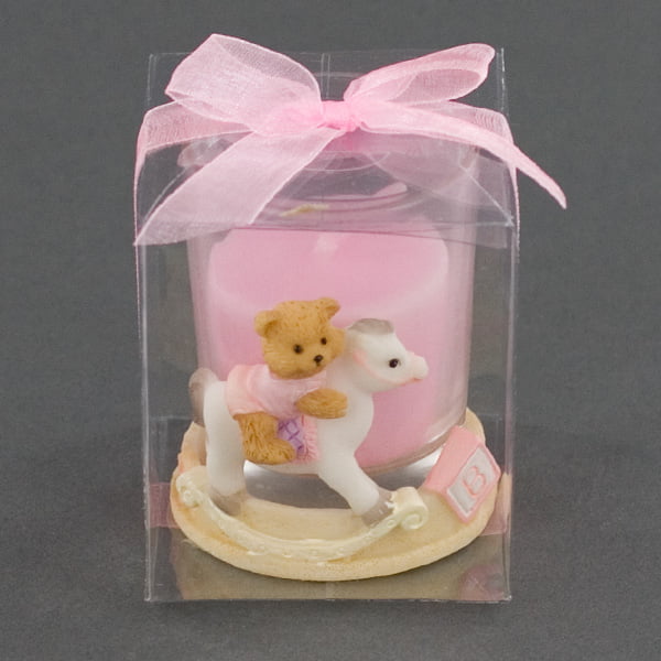 Pink Ceramic Teddy Bear Baby Shower Favor