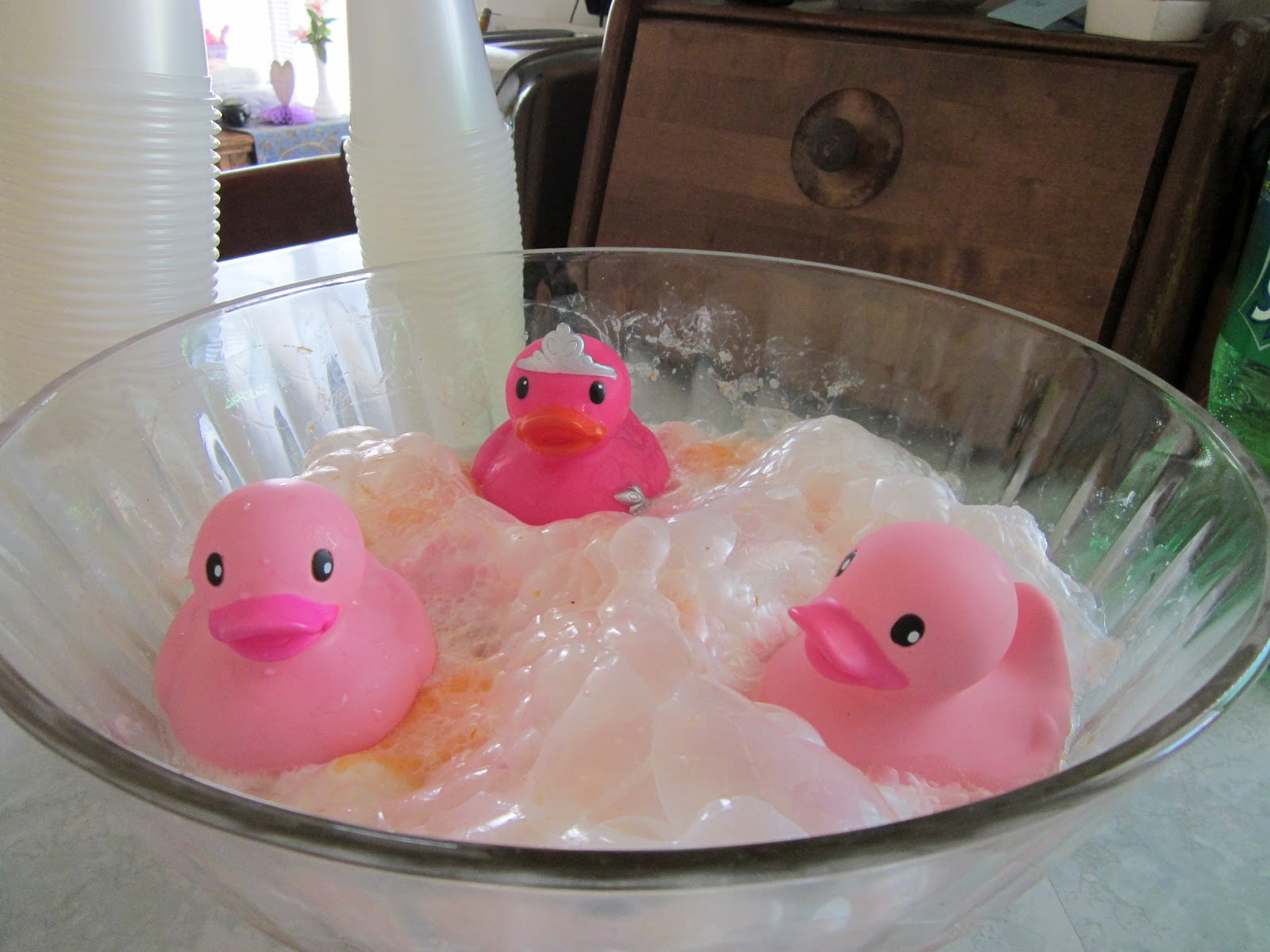 Pink Rubber Ducky Punch For Girls Baby Shower