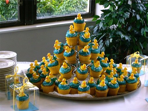 Rubber Ducky Baby Shower Cupcake Decoration