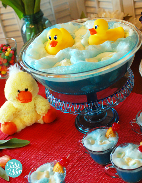 Rubber Ducky On Blue Baby Shower Punch