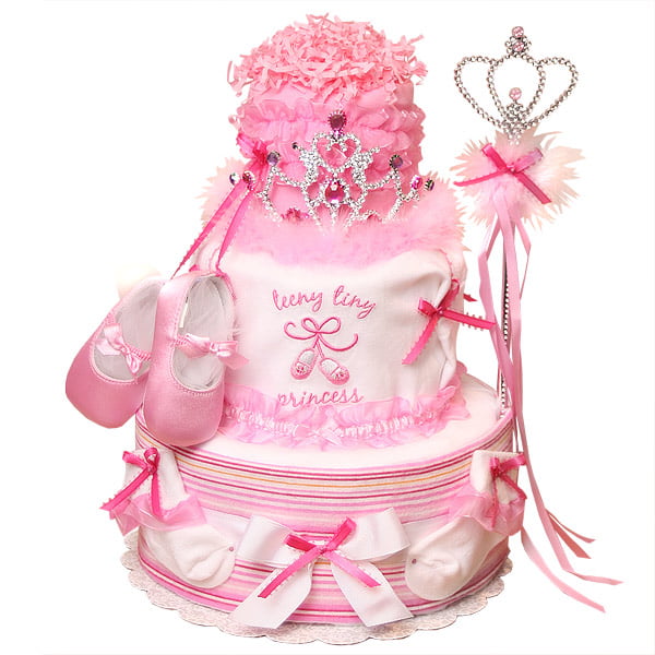 Teeny Tiny Princess Girl Baby Shower Diapers Cake