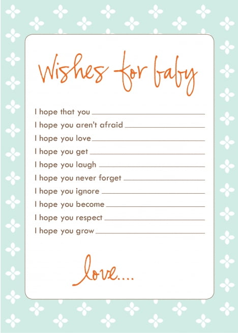 Wishes For Baby Card For Baby Shower Games