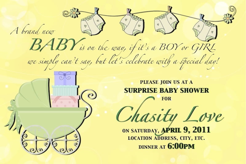 Baby Carriage Baby Shower Invitation Design