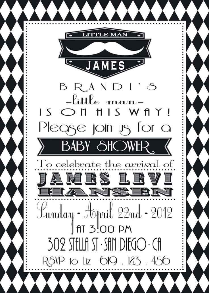 Black and White Baby Shower Invitations  FREE Printable 