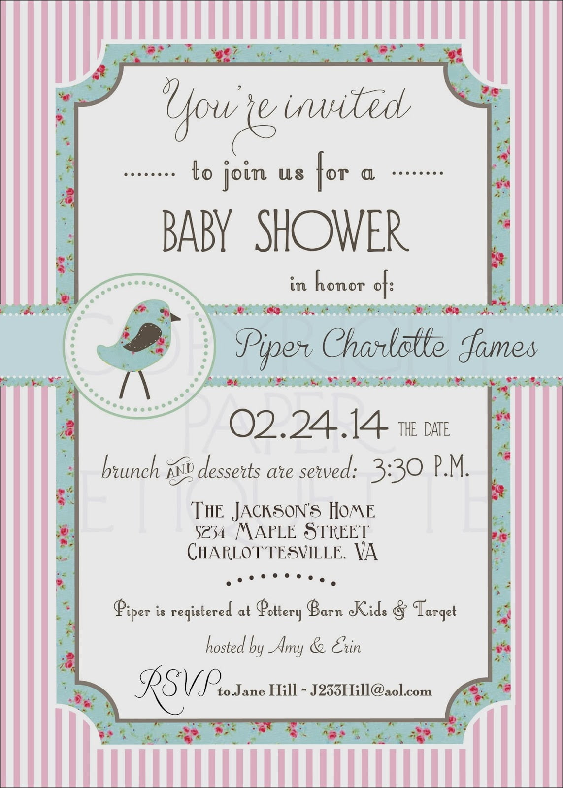 blue baby shower invitations etiquette