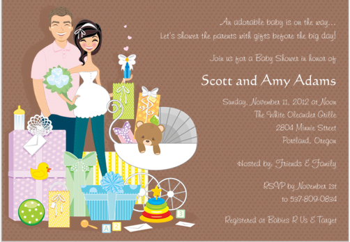 gift coed baby shower invitations