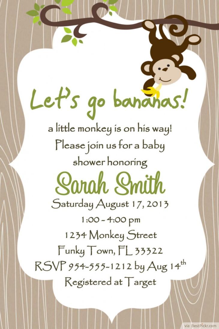 climb free printable monkey baby shower invitations