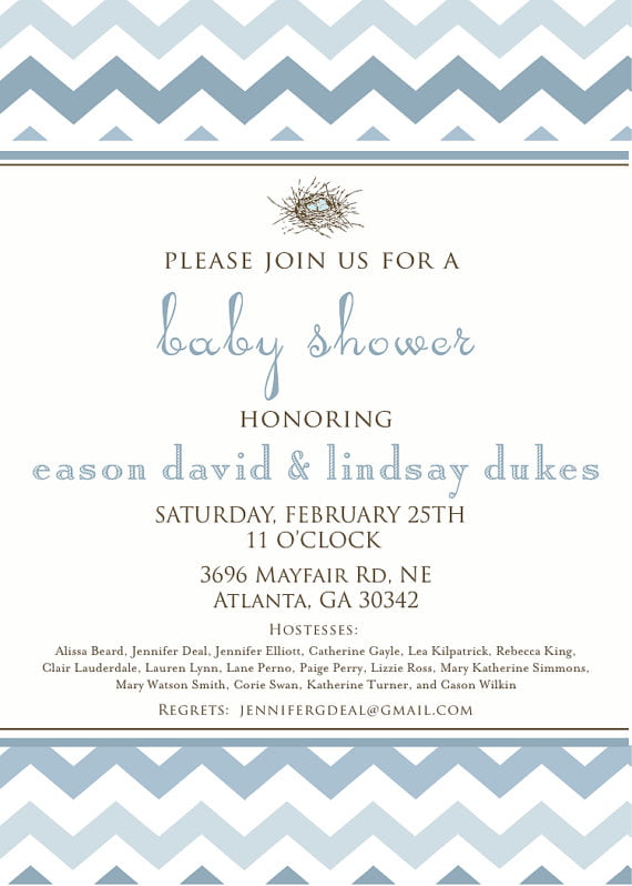 chevron order baby shower invitations