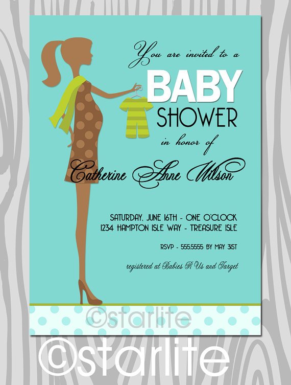 girl tifanny blue baby shower invitations