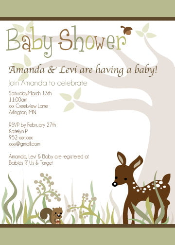 deer printable baby shower invites