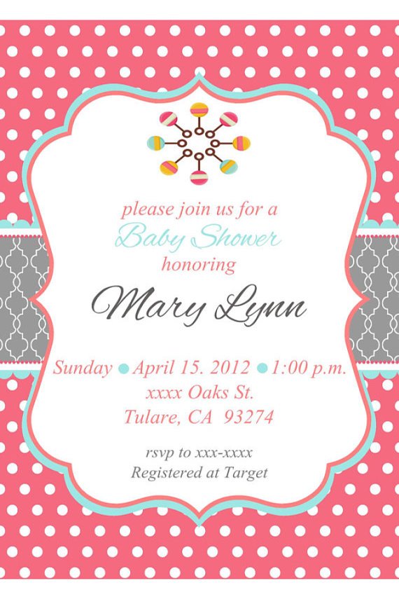 polka dots baby shower email invitations