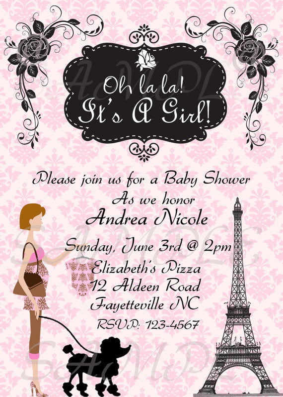 eiffel email baby shower invitations