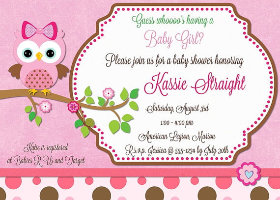 bird design your own baby shower invitations