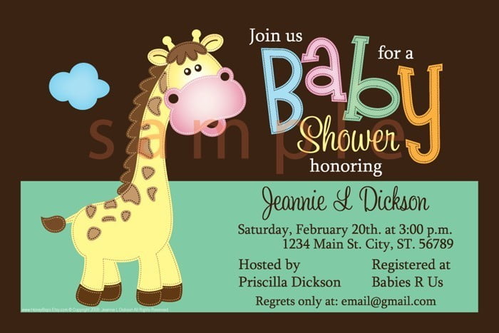 animal baby shower email invitations