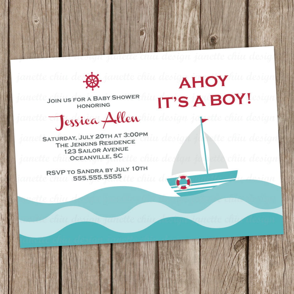 nautical costco baby shower invitations