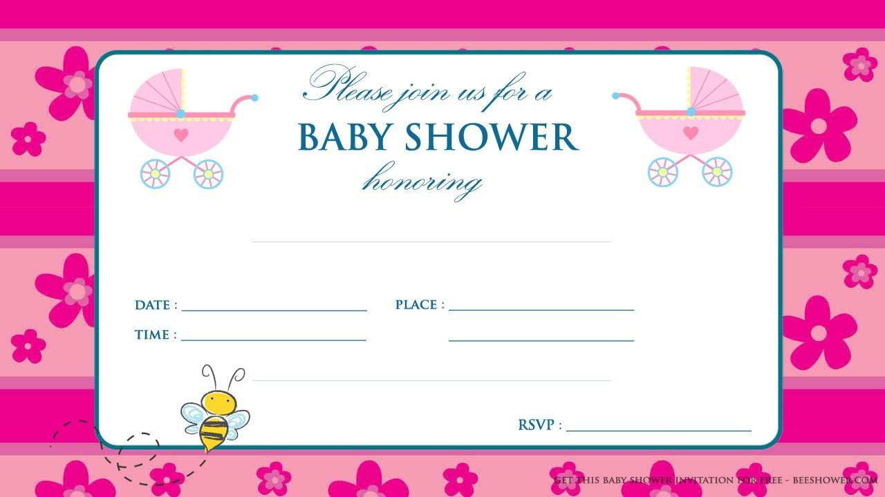 Free Printable Pink Baby Shower Invitation FREE Printable Baby Shower 