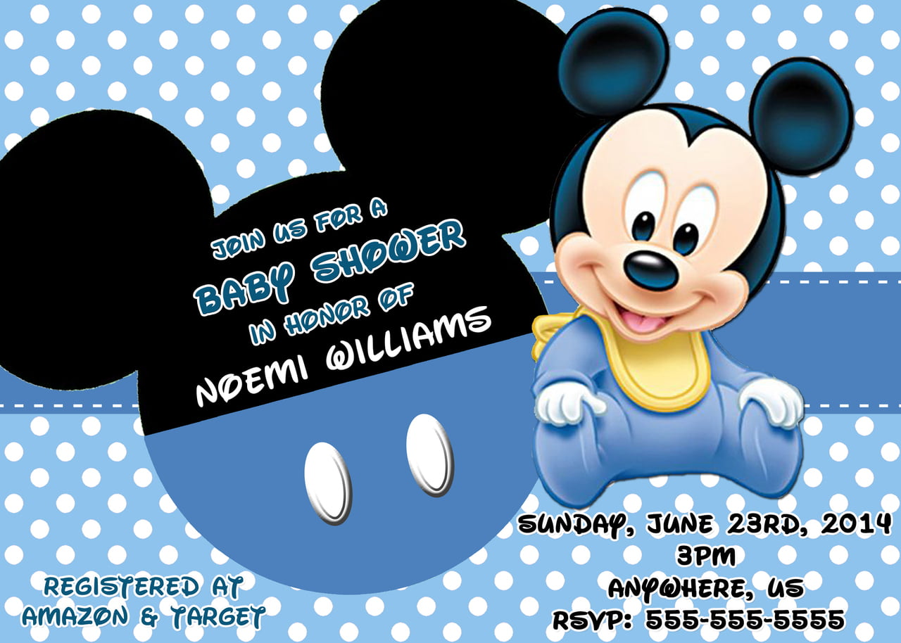 Mickey Mouse Baby Shower Invitation Template Free