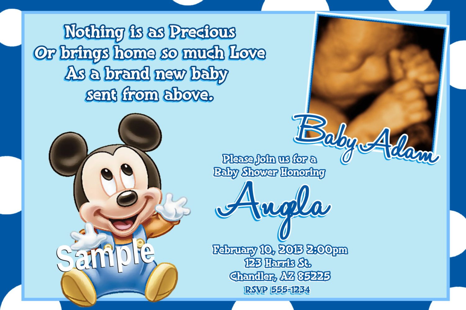 Mickey Mouse Baby Shower Invitations Baby by Createphotocards4u