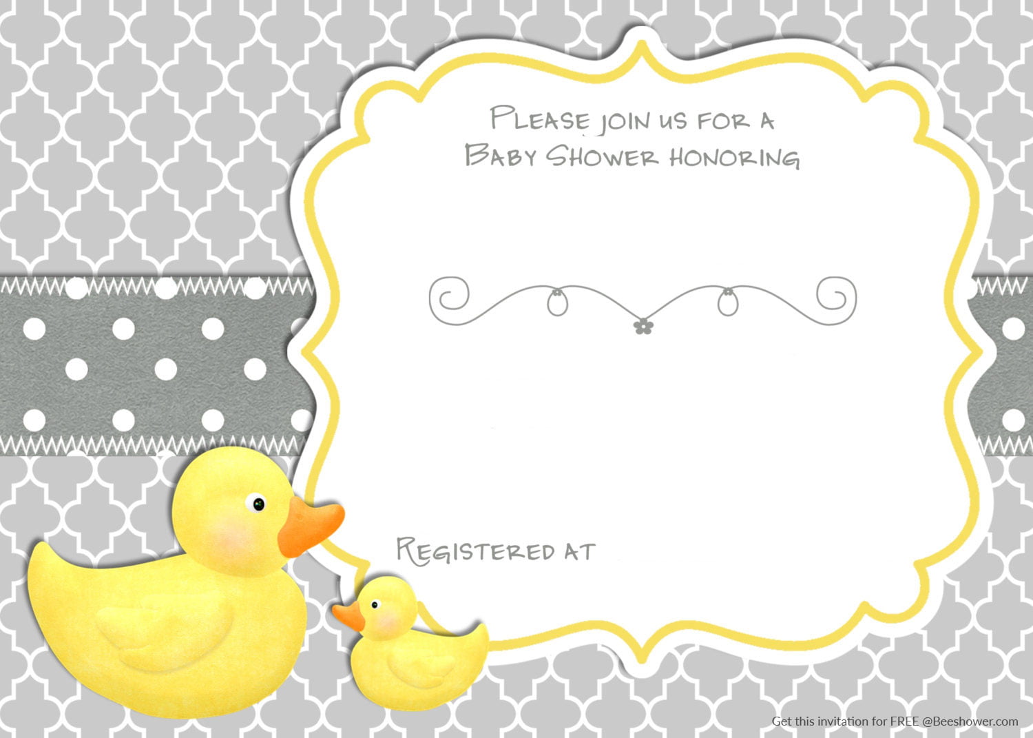 Free Printable Rubber Duck Baby Shower Invitation | FREE ...