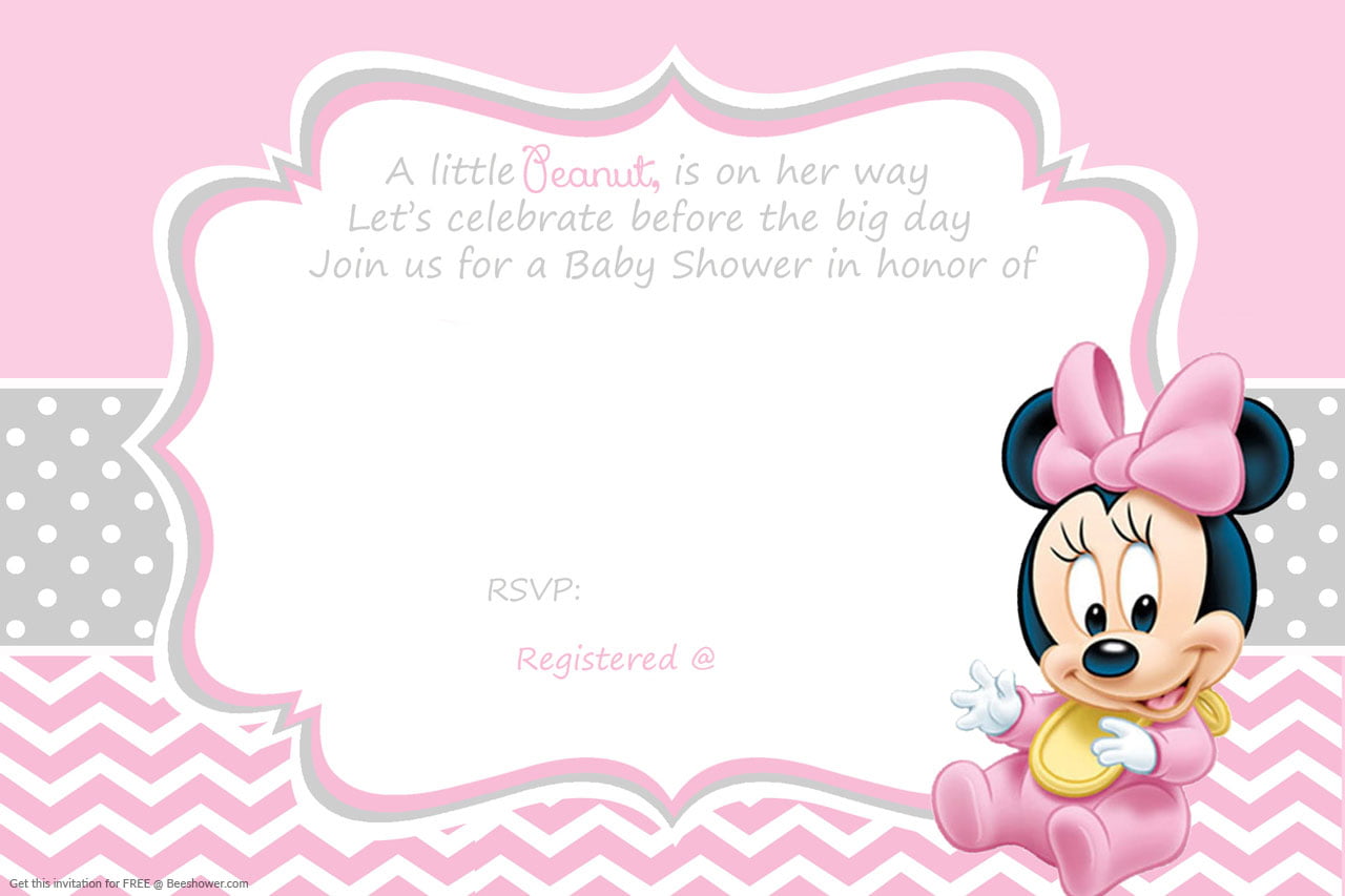 Free Printable Minnie Mouse Baby Shower Invitation Beeshower