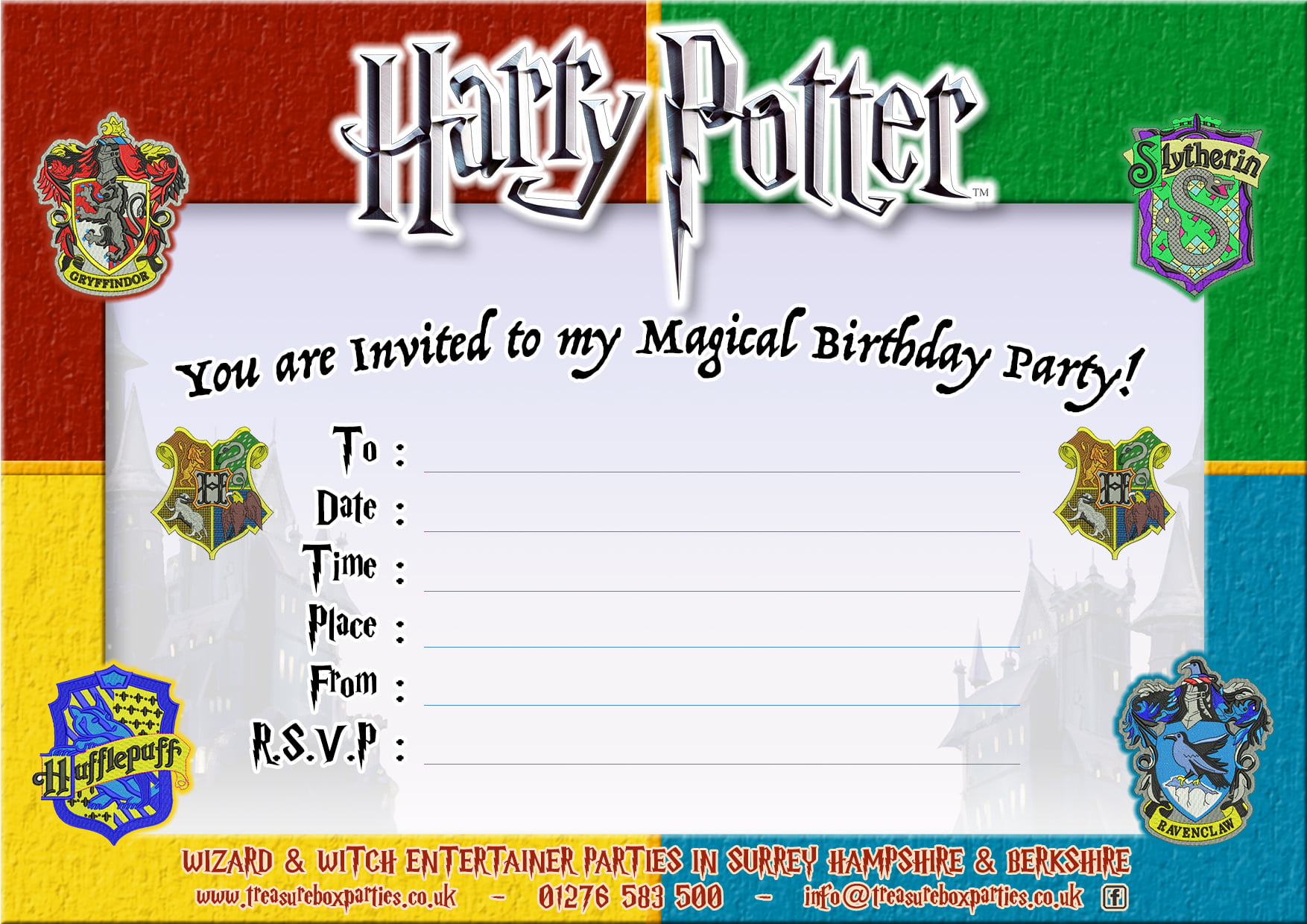 Harry Potter Birthday Party Invitations FREE Printable Baby Shower