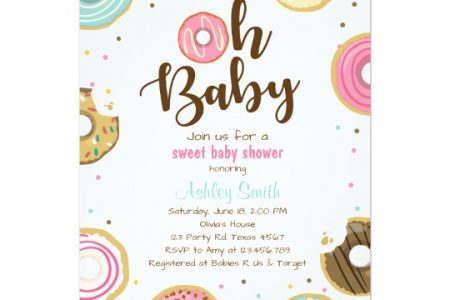 donut themed baby shower invitations